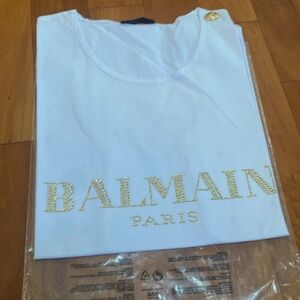 White Balmain T-shirt. Size small